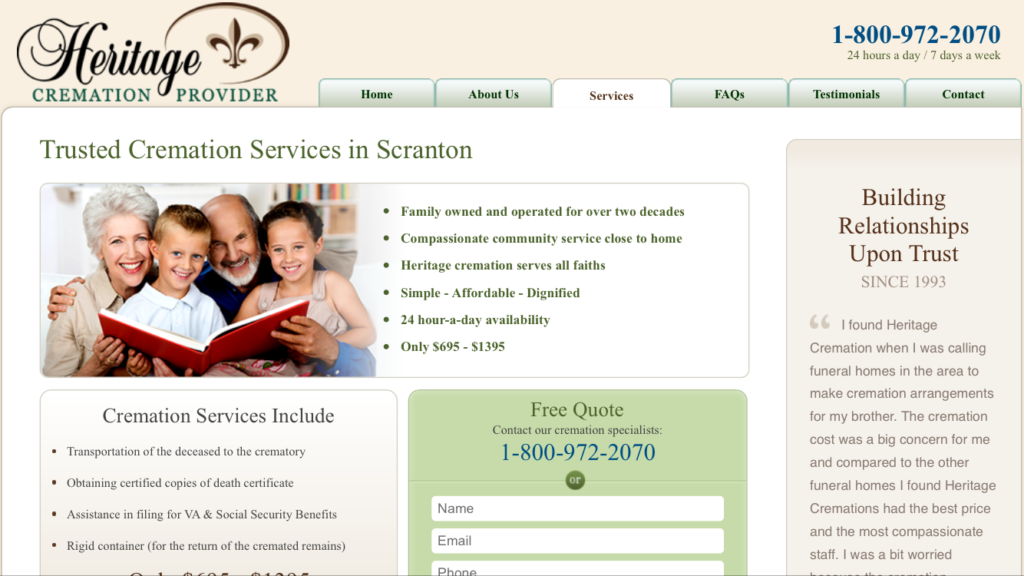 Heritage Cremation is not Licensed in PA